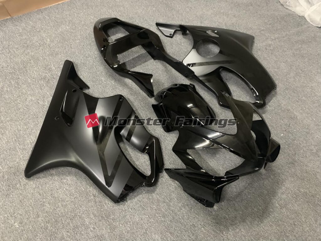 Honda CBR600 F4i custom ABS fairings 2001 - 2003 in Matte & Gloss Black - durable replacement kit, Monster Fairings