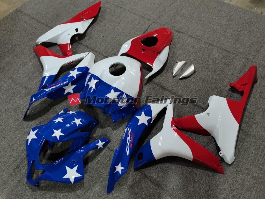 Honda CBR600RR custom ABS fairings 2007 - 2008 in All American - durable replacement kit, Monster Fairings