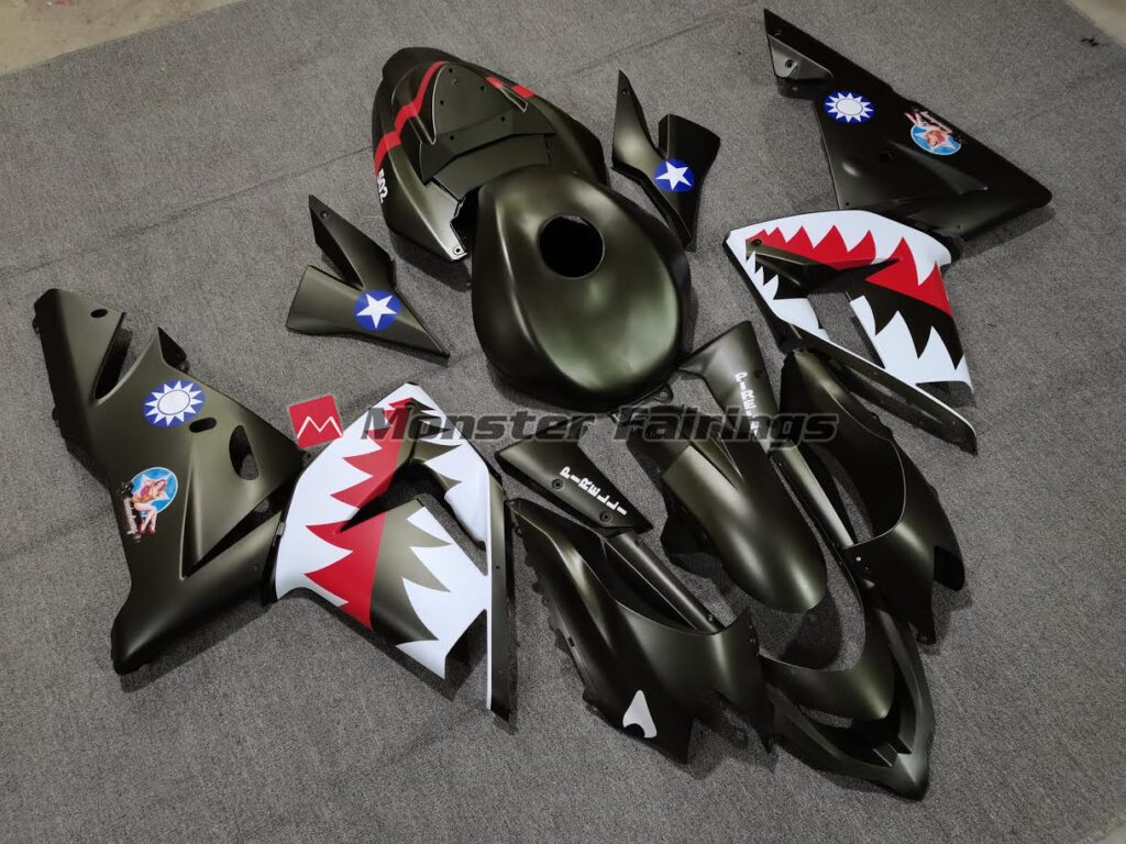 Military Green Shark ABS fairings for Kawasaki ZX10R 2004 - 2005 - premium OEM fit kit by Monster Fairings
