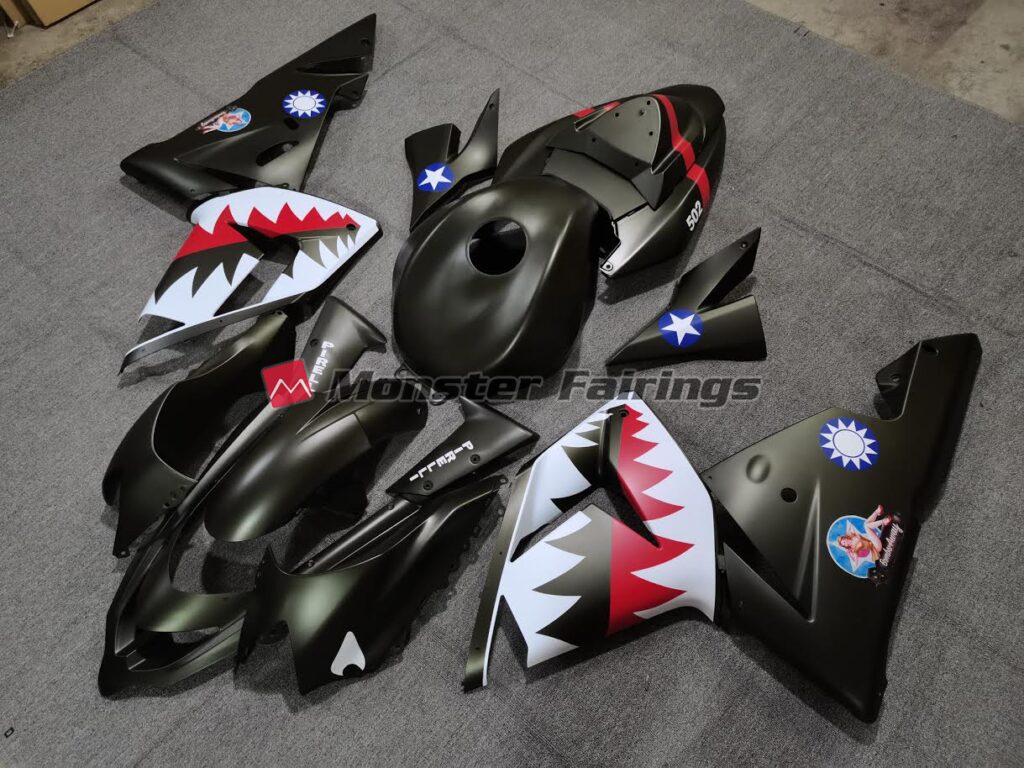 Kawasaki ZX10R custom ABS fairings 2004 - 2005 in Military Green Shark - durable replacement kit, Monster Fairings