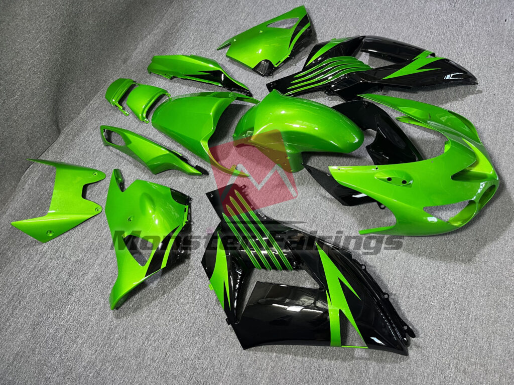 Gloss Green & Black ABS fairings for Kawasaki ZX14R 2006 - 2011 - premium OEM fit kit by Monster Fairings