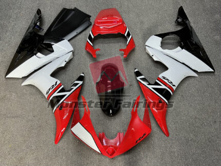 Yamaha R6 2003 - 2004 Red White Black ABS fairings - custom motorcycle bodywork kit by Monster Fairings
