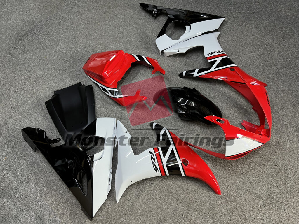 Red White Black ABS fairings for Yamaha R6 2003 - 2004 - premium OEM fit kit by Monster Fairings