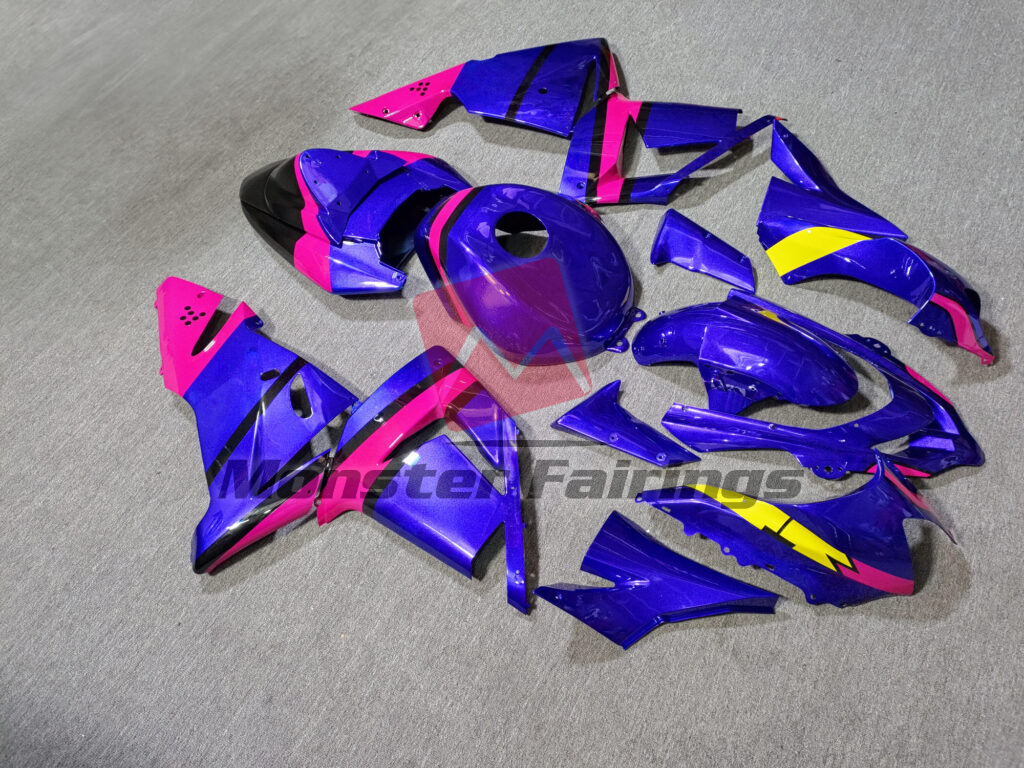 Kawasaki ZX10R custom ABS fairings 2004 - 2005 in Gloss Purple Pink & Yellow - durable replacement kit, Monster Fairings