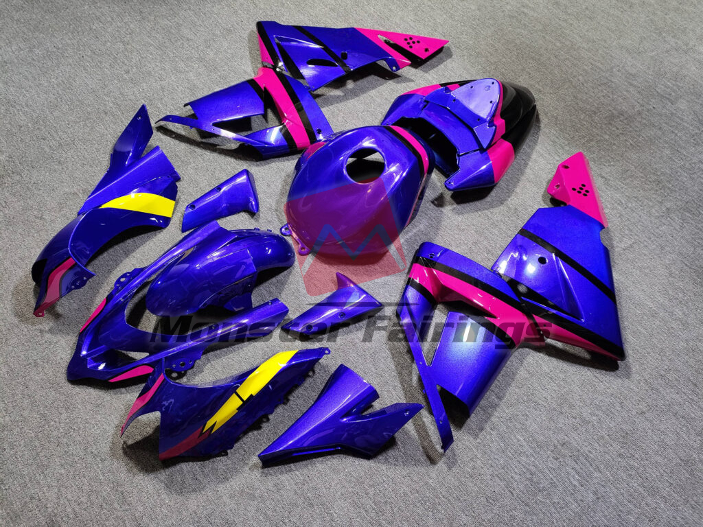2004 - 2005 Kawasaki ZX10R Gloss Purple Pink & Yellow fairing set - ABS injection, custom painted by Monster Fairings