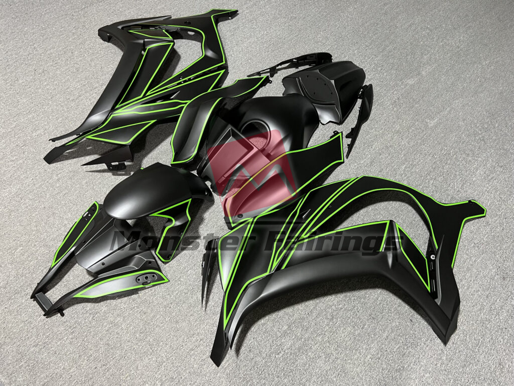 Matte Black Green ABS fairings for Kawasaki ZX10R 2011 - 2015 - premium OEM fit kit by Monster Fairings
