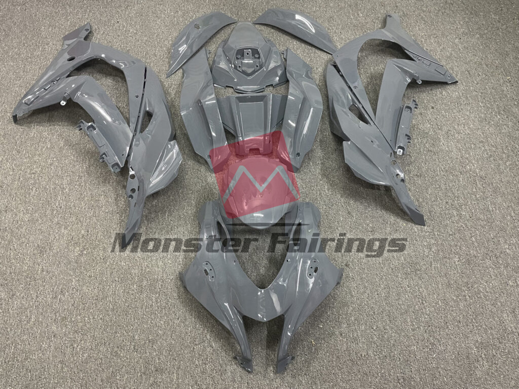 Kawasaki ZX10R 2016 - 2020 Gloss Nardo Gray ABS fairings - custom motorcycle bodywork kit by Monster Fairings