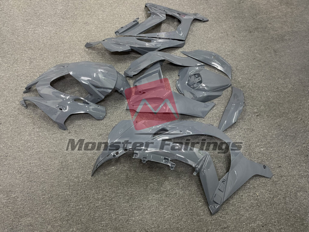 Kawasaki ZX10R custom ABS fairings 2016 - 2020 in Gloss Nardo Gray - durable replacement kit, Monster Fairings