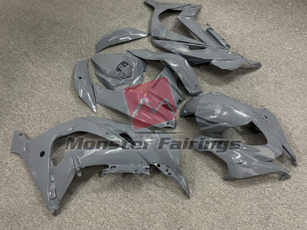 2016 - 2020 Kawasaki ZX10R Gloss Nardo Gray fairing set - ABS injection, custom painted by Monster Fairings