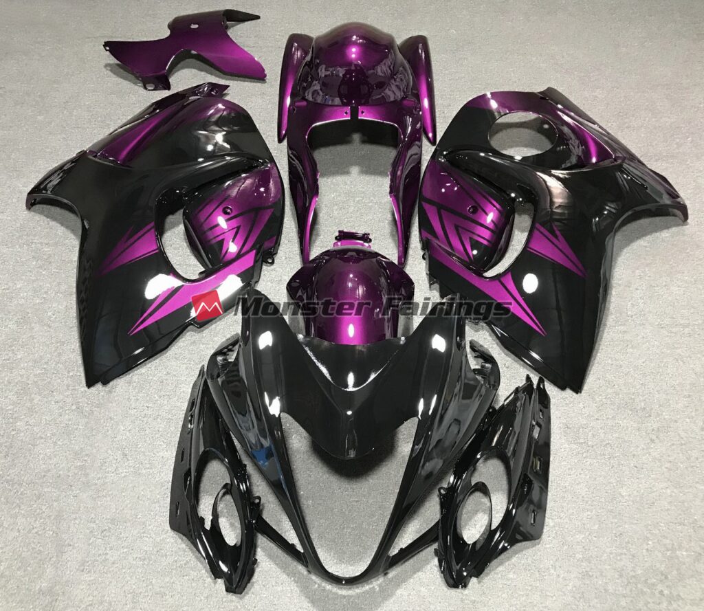Suzuki GSXR 1300 2008 - 2020 Gloss Black Deep Purple ABS fairings - custom motorcycle bodywork kit by Monster Fairings
