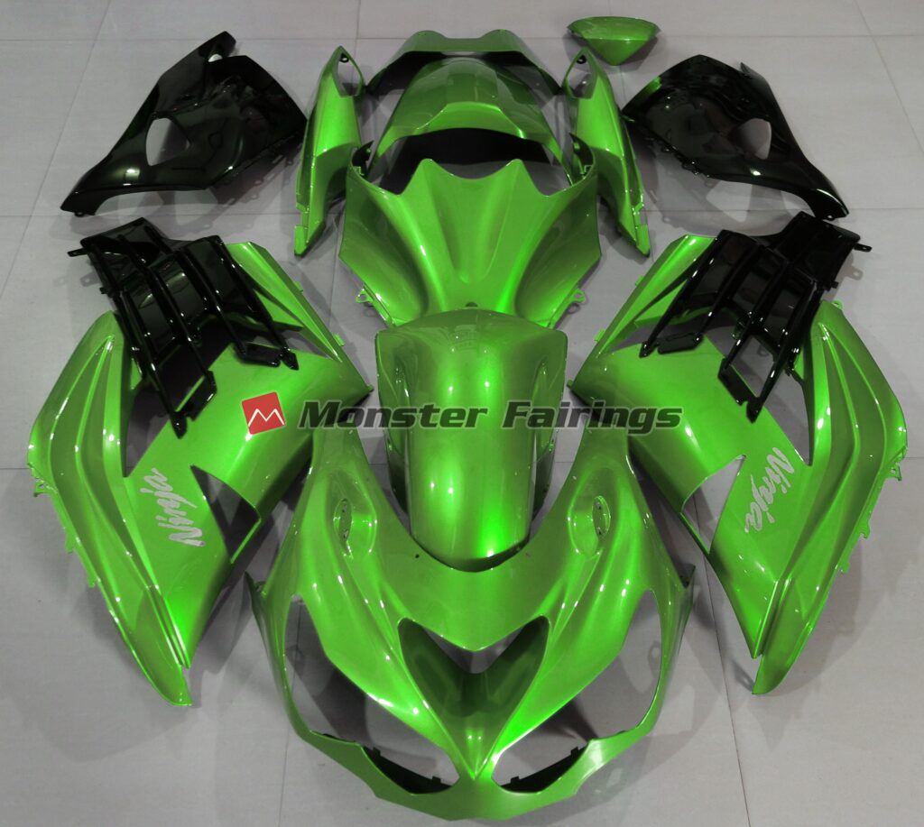 Kawasaki ZX14R 2012 - 2024 Liquid Green ABS fairings - custom motorcycle bodywork kit by Monster Fairings