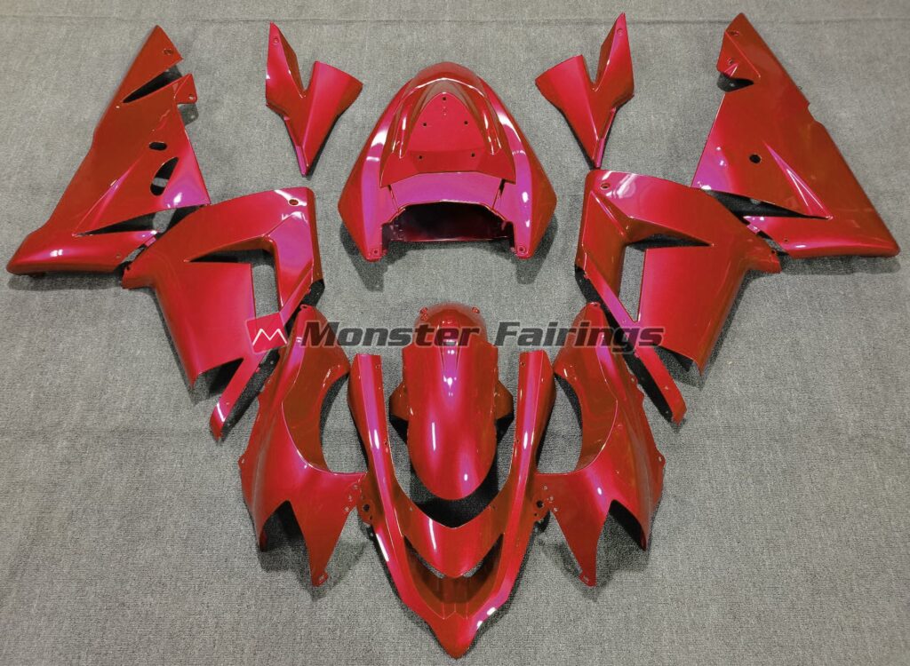 Kawasaki ZX10R 2004 - 2005 Gloss Red ABS fairings - custom motorcycle bodywork kit by Monster Fairings