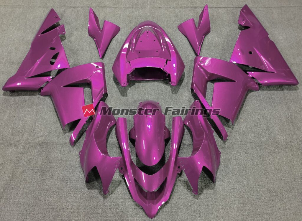 Kawasaki ZX10R 2004 - 2005 Gloss Pink ABS fairings - custom motorcycle bodywork kit by Monster Fairings