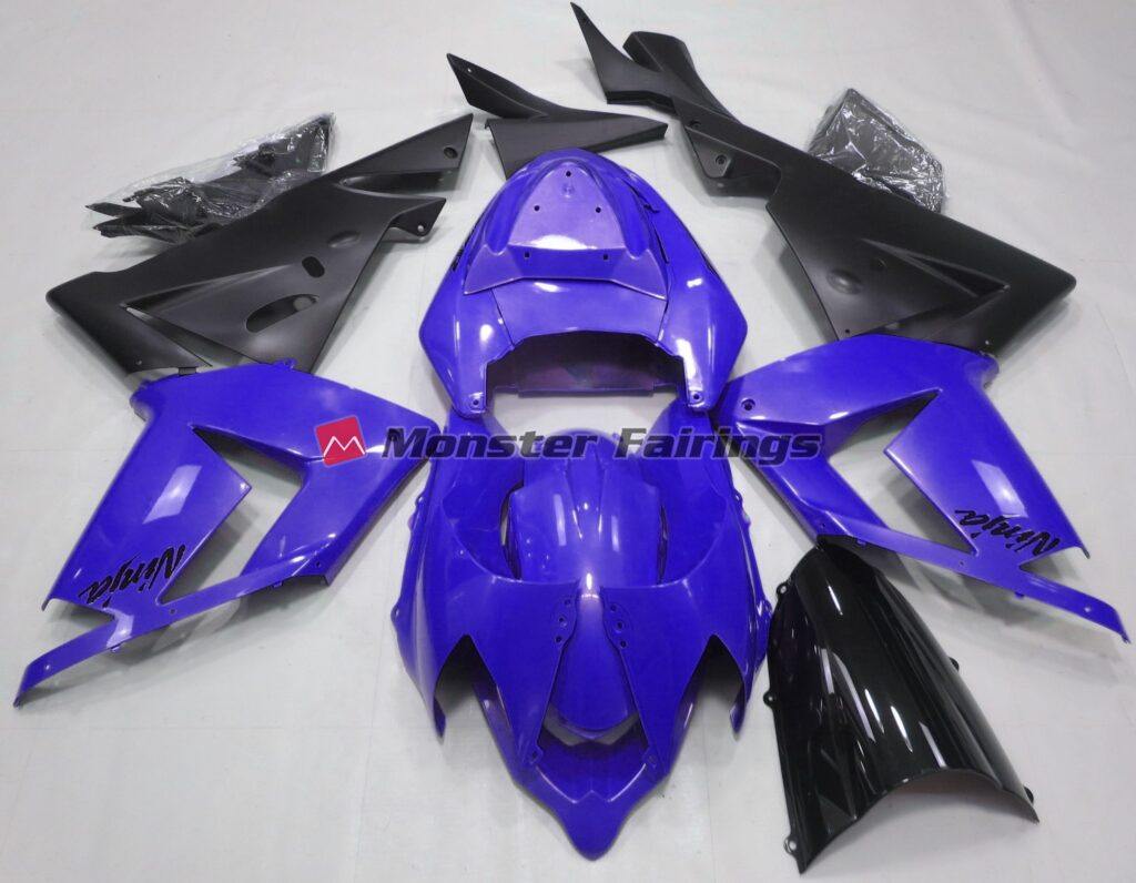 Kawasaki ZX10R 2004 - 2005 Pearl Blue Black ABS fairings - custom motorcycle bodywork kit by Monster Fairings