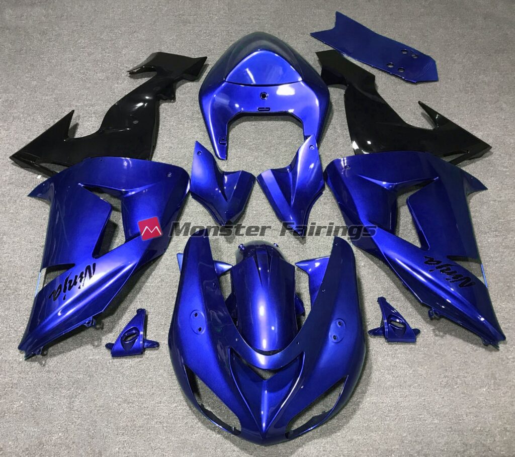 Kawasaki ZX10R 2006 - 2007 Gloss Blue ABS fairings - custom motorcycle bodywork kit by Monster Fairings