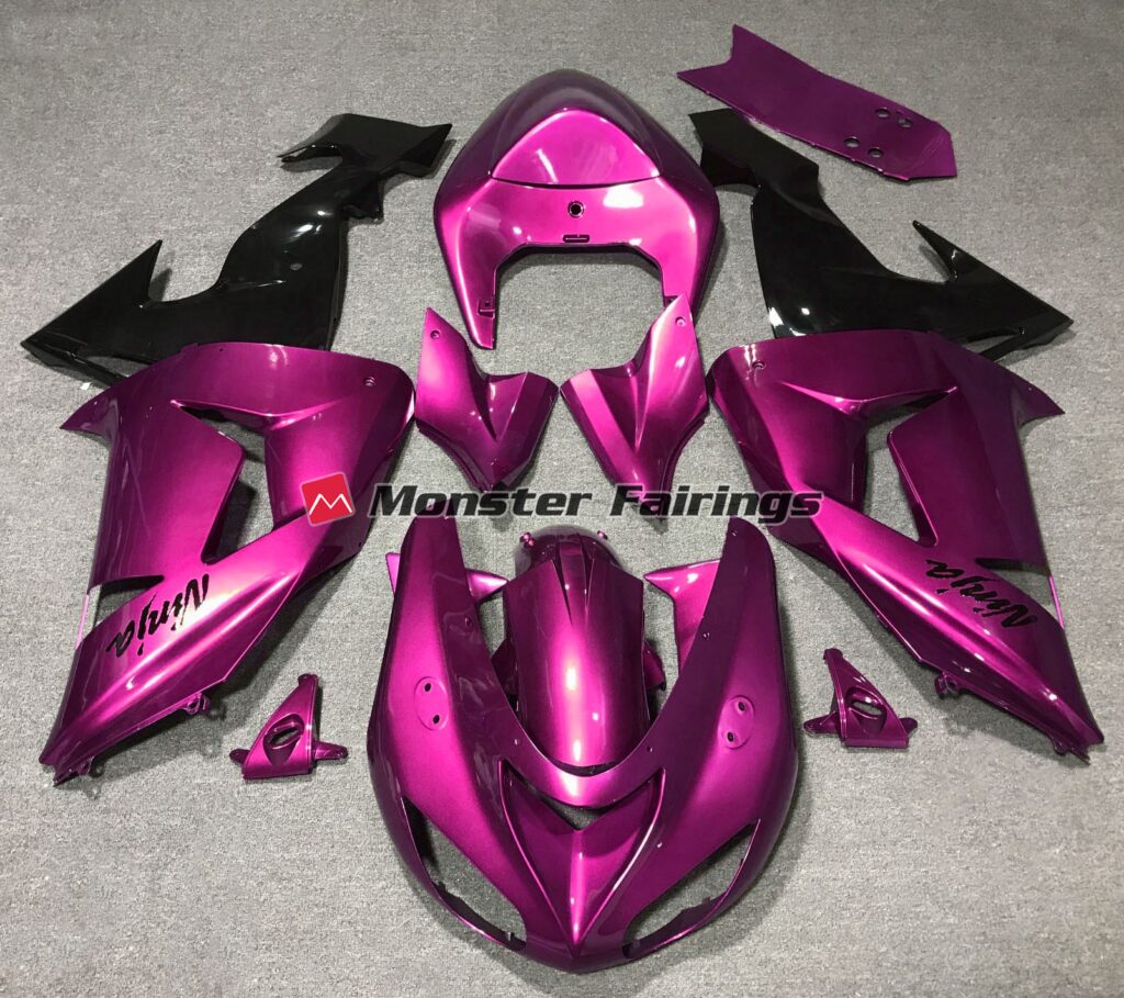 Kawasaki ZX10R 2006 - 2007 Gloss Pink ABS fairings - custom motorcycle bodywork kit by Monster Fairings