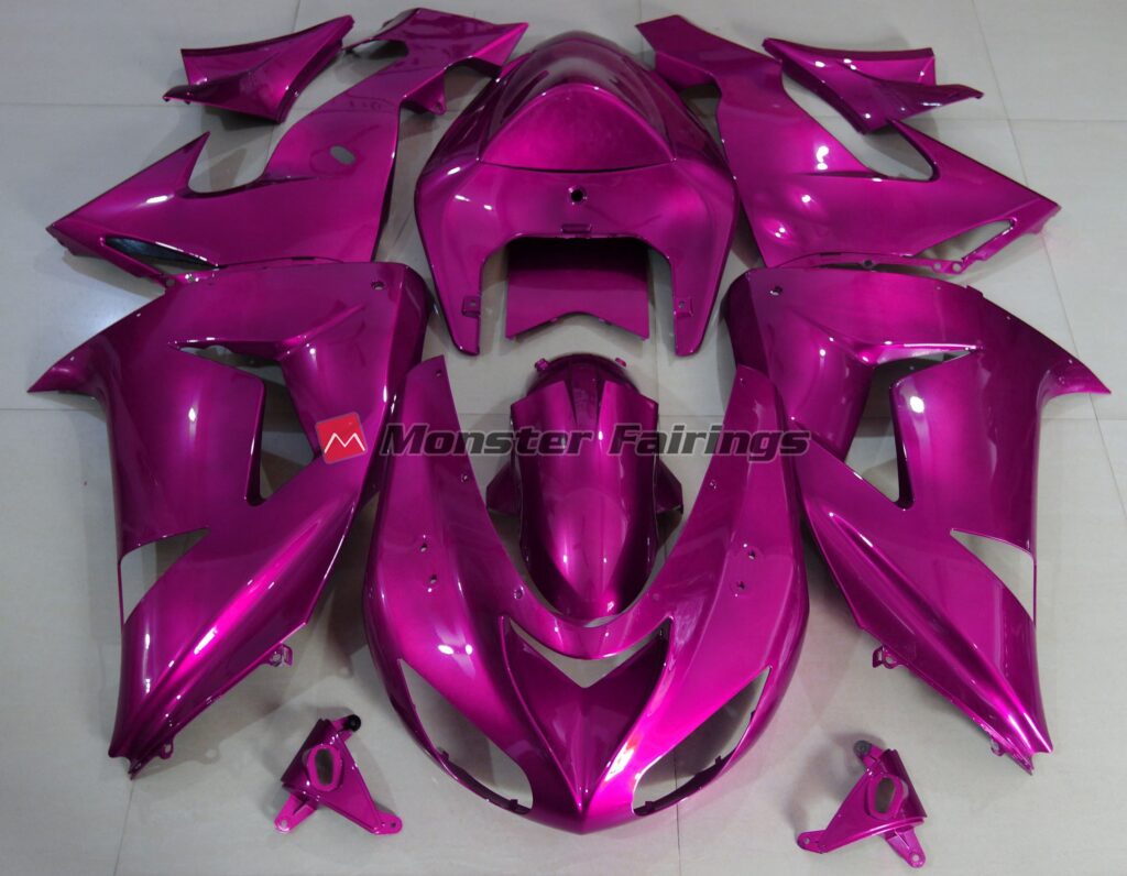 Kawasaki ZX10R 2006 - 2007 Hot Pink Plain ABS fairings - custom motorcycle bodywork kit by Monster Fairings