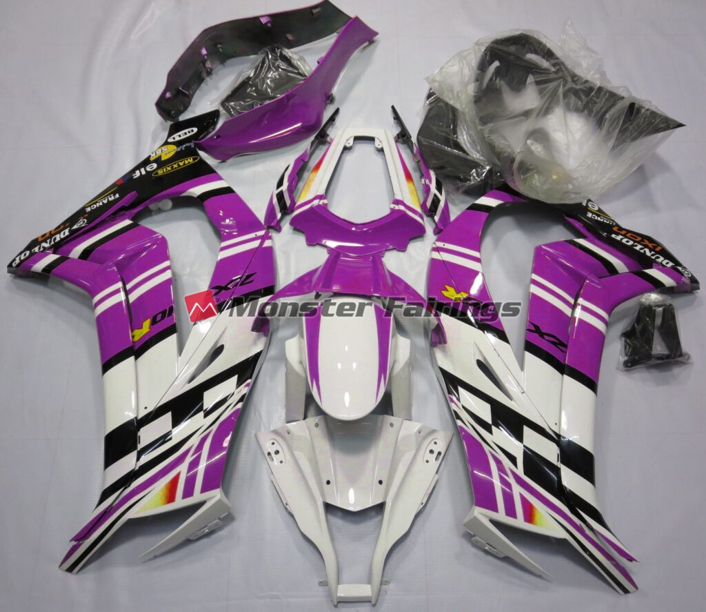 Kawasaki ZX10R 2011 - 2015 Purple Black White ABS fairings - custom motorcycle bodywork kit by Monster Fairings