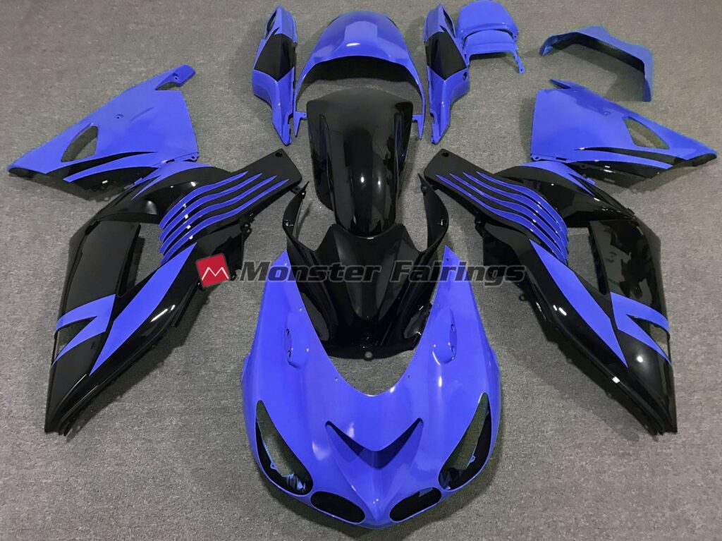 Kawasaki ZX14R 2006 - 2011 Bright Blue ABS fairings - custom motorcycle bodywork kit by Monster Fairings