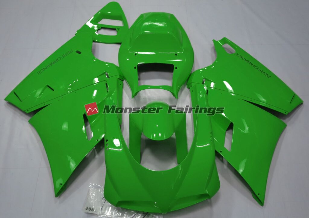 Ducati 996 748 916 998 Gloss Green Performance ABS fairings - custom motorcycle bodywork kit by Monster Fairings