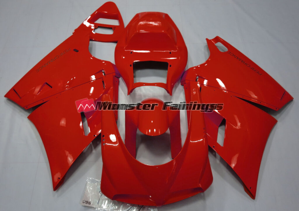 Ducati 996 748 916 998 Gloss Red Performance ABS fairings - custom motorcycle bodywork kit by Monster Fairings