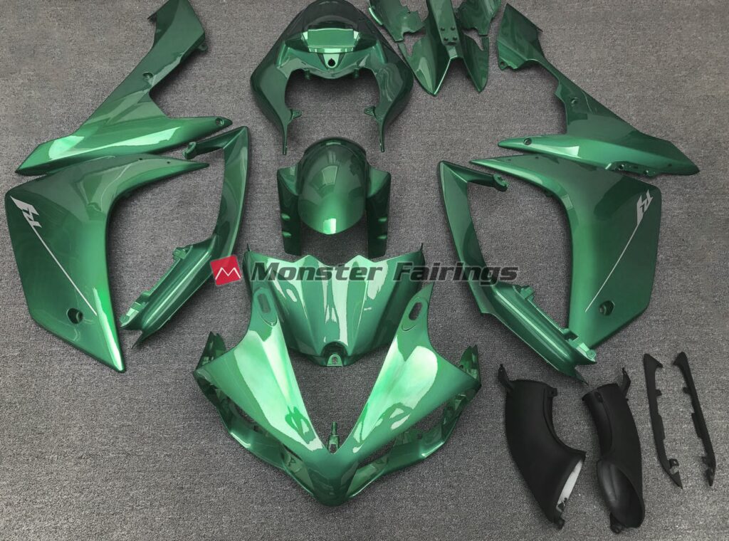 Yamaha R1 2007 - 2008 Gloss Hunter Green ABS fairings - custom motorcycle bodywork kit by Monster Fairings