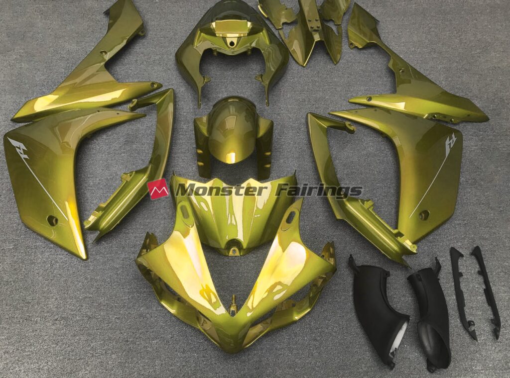 Yamaha R1 2007 - 2008 Gloss Yellow ABS fairings - custom motorcycle bodywork kit by Monster Fairings