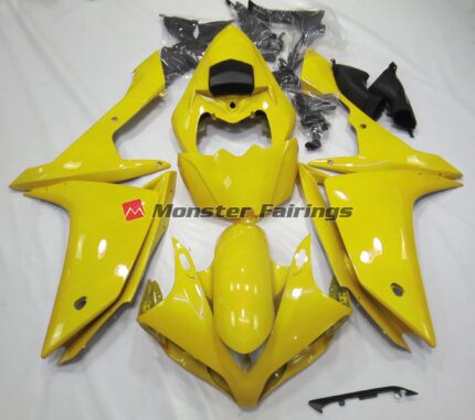 Yamaha R1 2007 - 2008 Gloss Bright Yellow ABS fairings - custom motorcycle bodywork kit by Monster Fairings