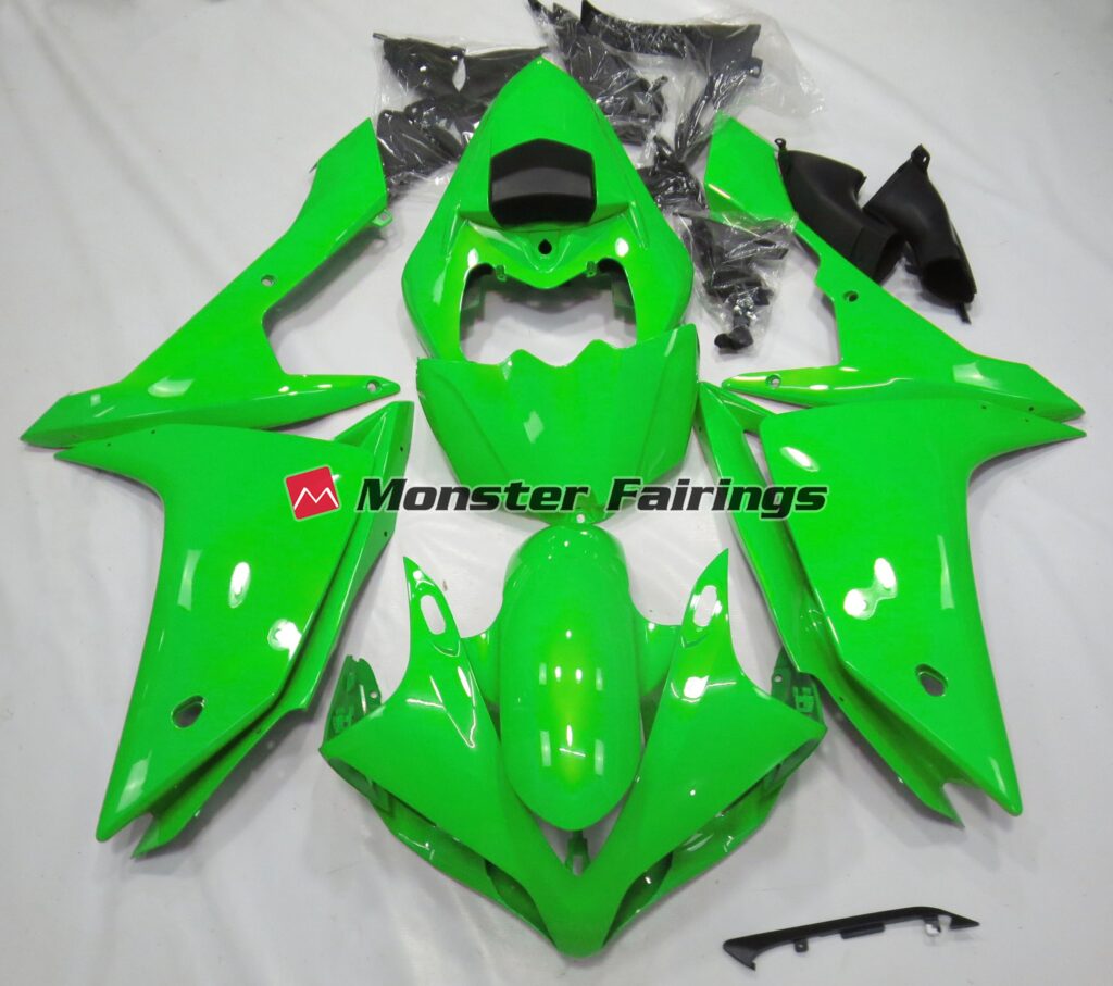 Yamaha R1 2007 - 2008 Gloss Green ABS fairings - custom motorcycle bodywork kit by Monster Fairings