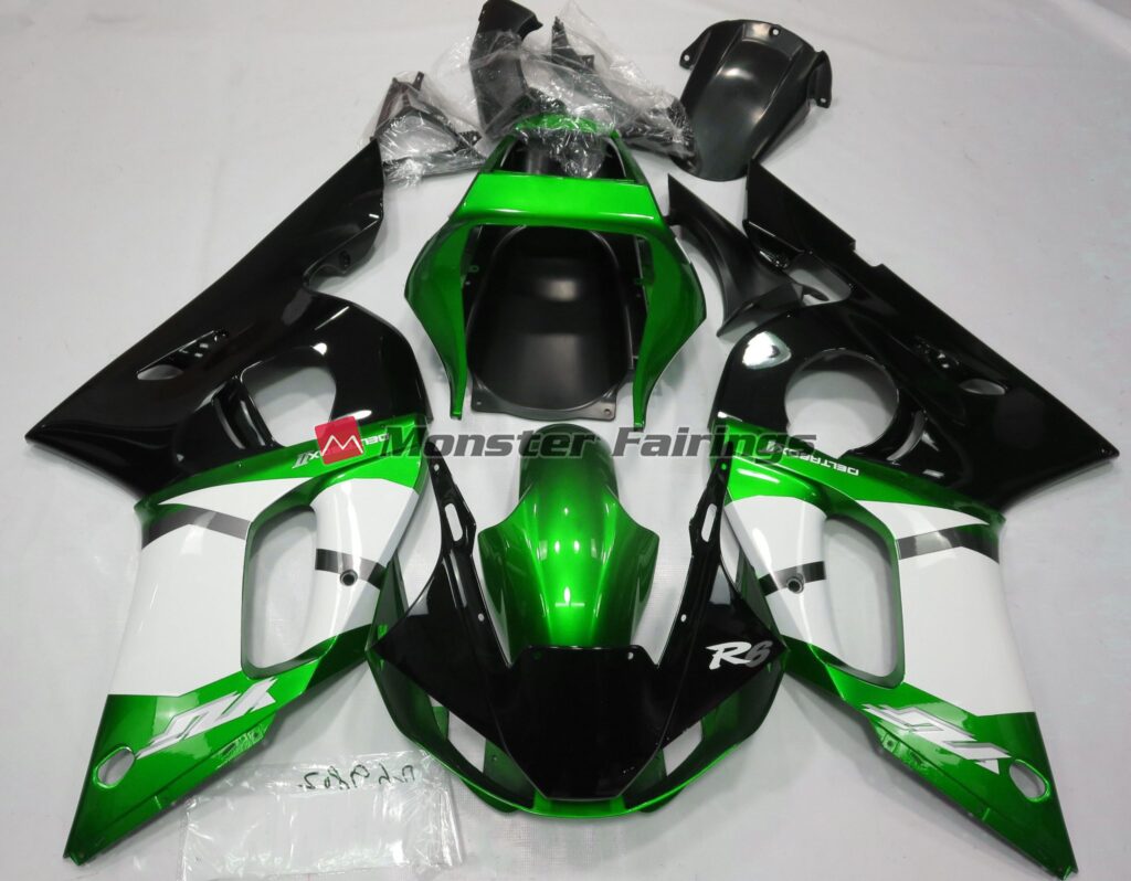 Yamaha R6 1998 - 2002 Metallic Green ABS fairings - custom motorcycle bodywork kit by Monster Fairings
