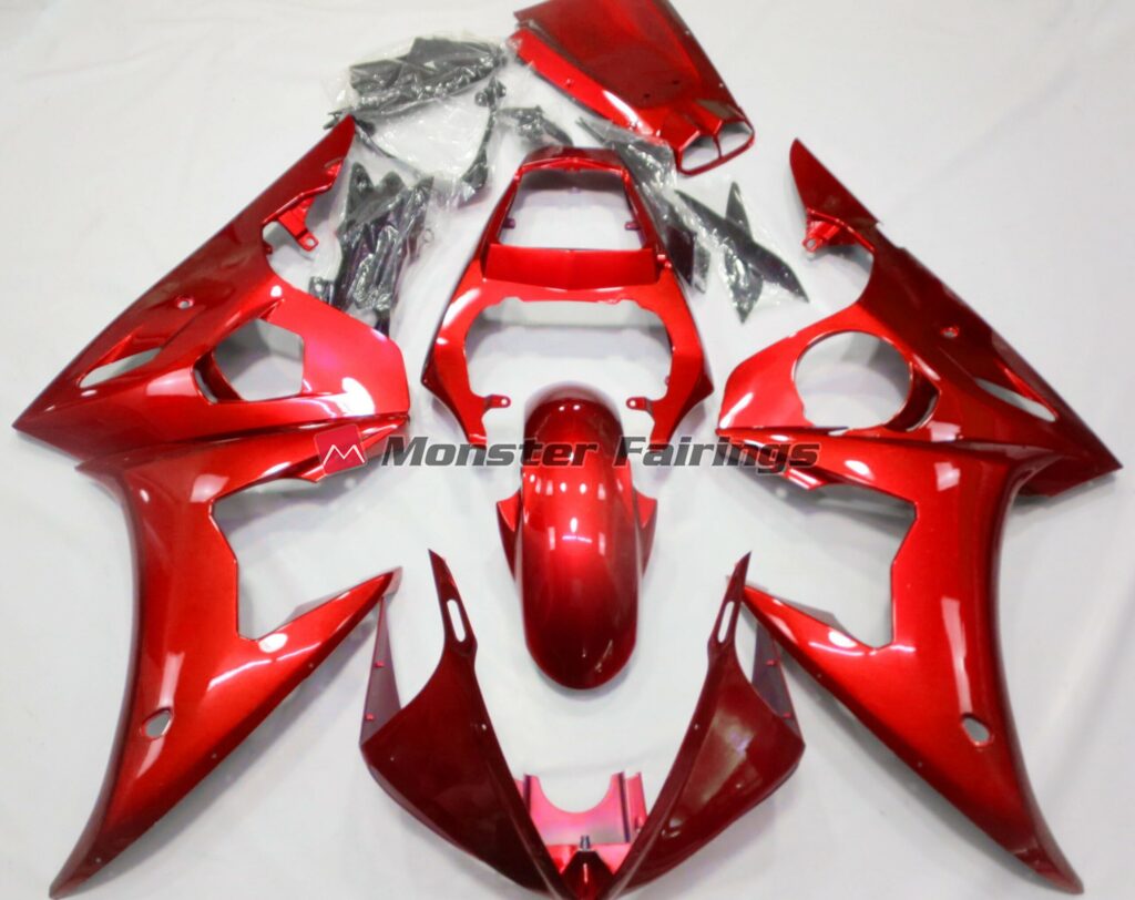 Yamaha R6 2003 - 2004 Gloss Maroon Red ABS fairings - custom motorcycle bodywork kit by Monster Fairings