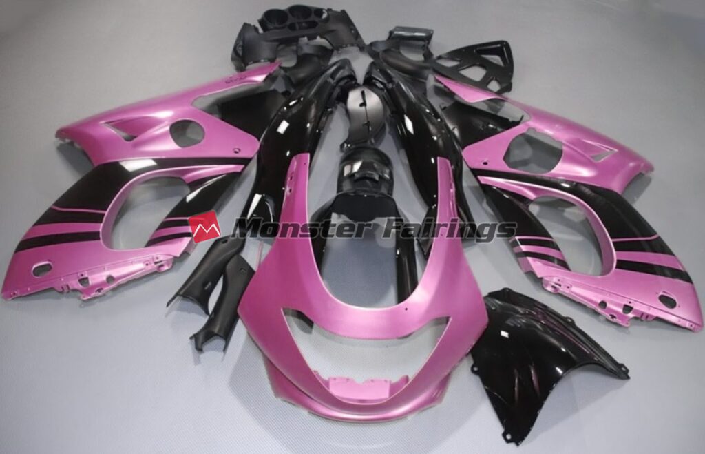 Yamaha YZF600 1998 - 2007 Rose Pink Black ABS fairings - custom motorcycle bodywork kit by Monster Fairings