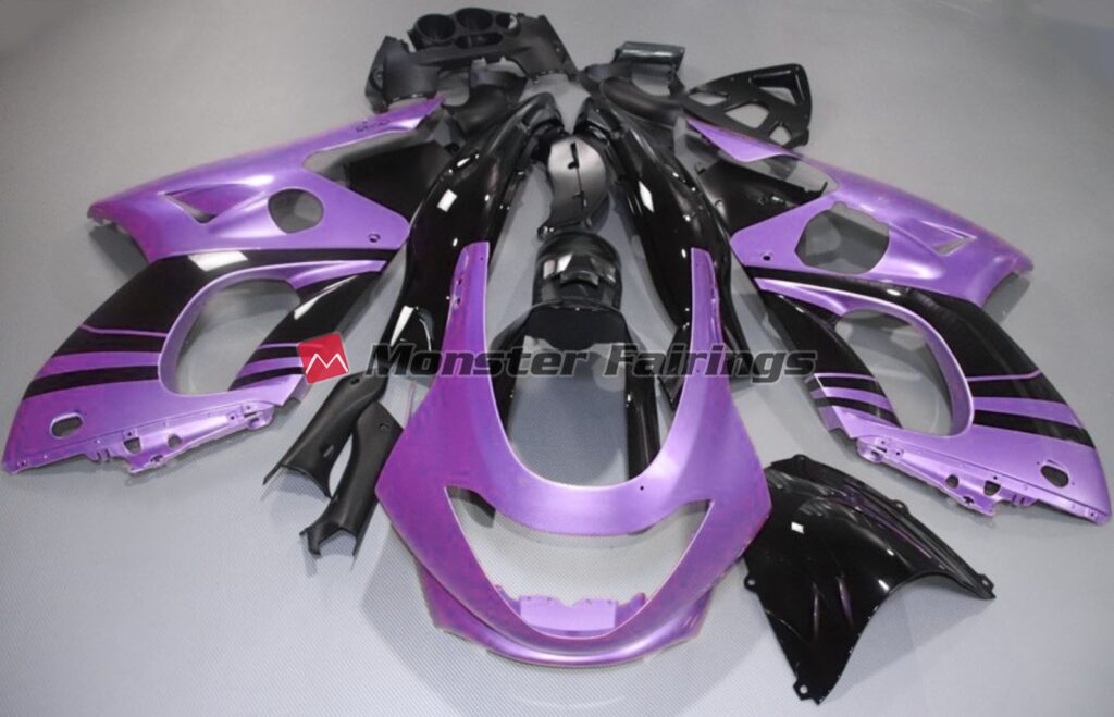 Yamaha YZF600 1998 - 2007 Rose Purple Black ABS fairings - custom motorcycle bodywork kit by Monster Fairings
