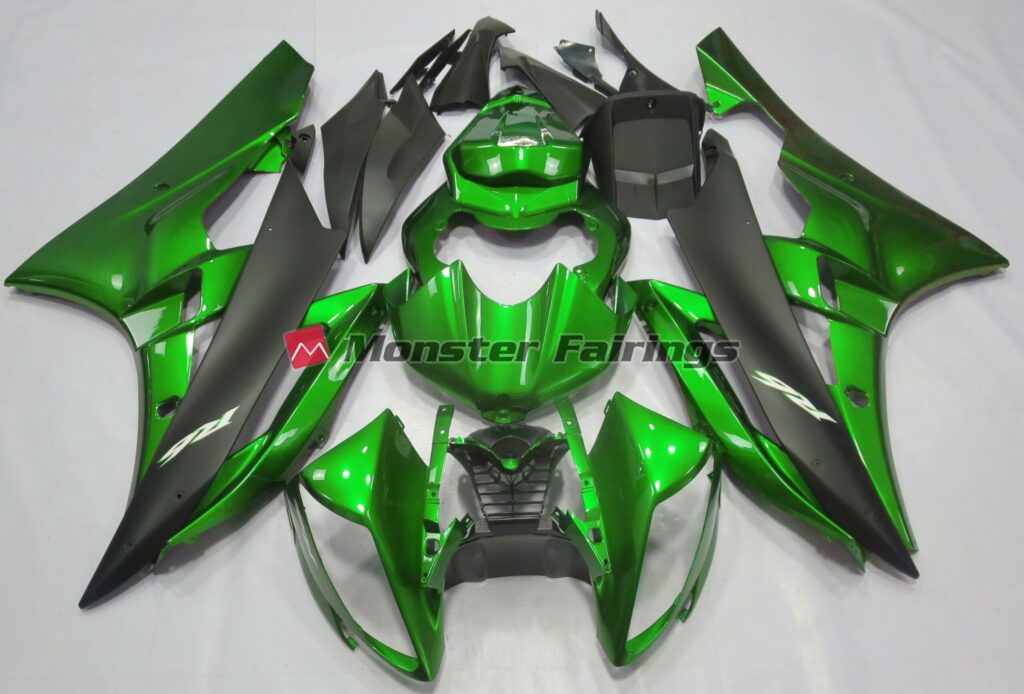 Yamaha R6 2006 - 2007 Metallic Green Black ABS fairings - custom motorcycle bodywork kit by Monster Fairings
