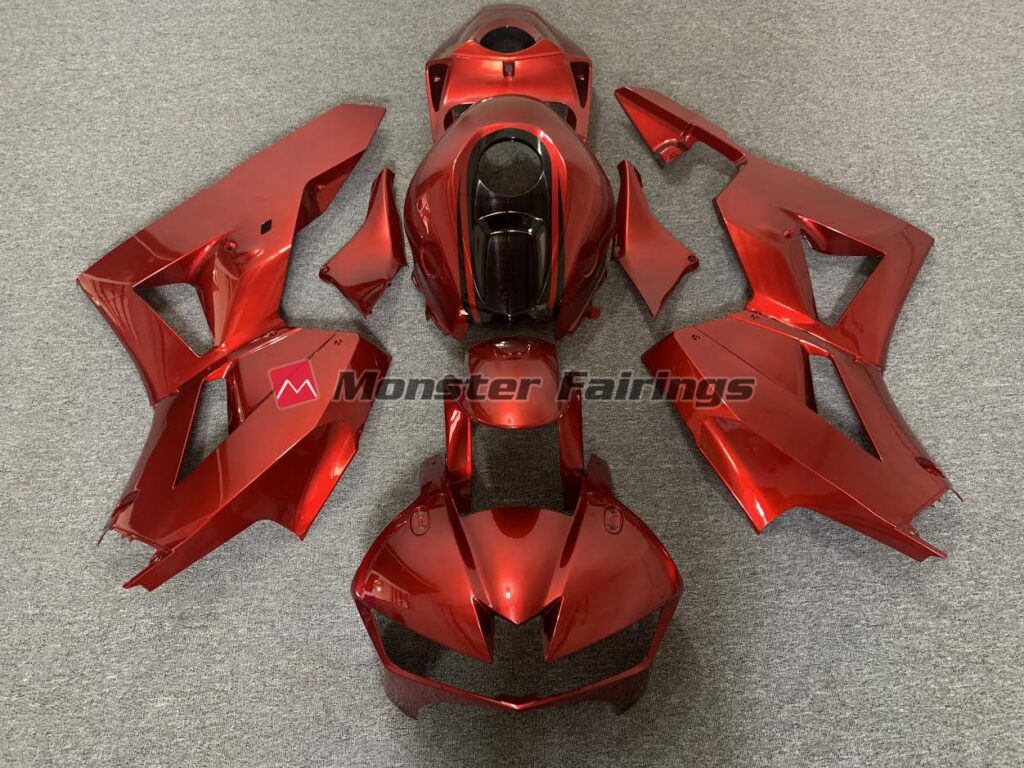 Honda CBR600RR 2013 - 2025 Candy Red Black ABS fairings - custom motorcycle bodywork kit by Monster Fairings
