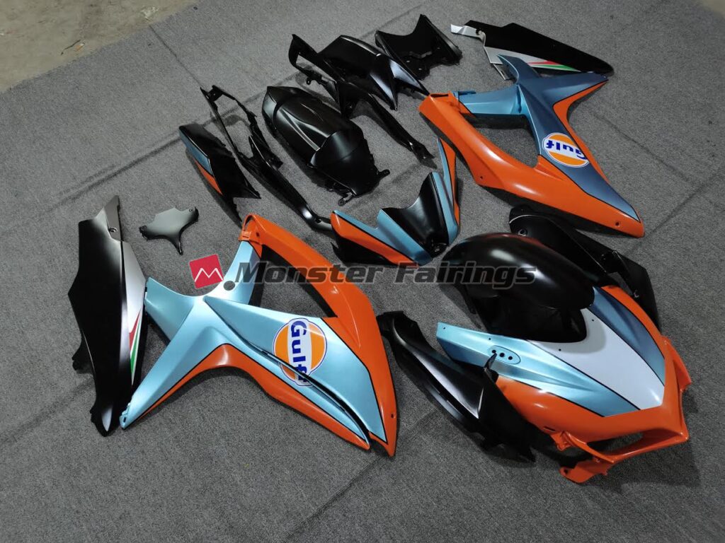 Suzuki GSXR custom ABS fairings 2008 - 2010 in Matte Gulf - durable replacement kit, Monster Fairings