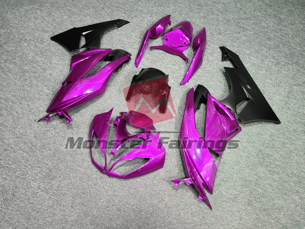 2009 - 2012 Kawasaki ZX6R Gloss Vibrant Pink fairing set - ABS injection, custom painted by Monster Fairings