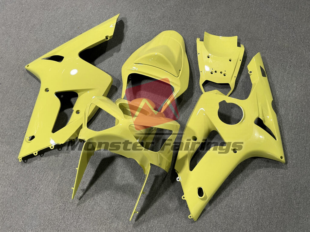 Kawasaki ZX6R custom ABS fairings 2003 - 2004 in Gloss Yellow - durable replacement kit, Monster Fairings