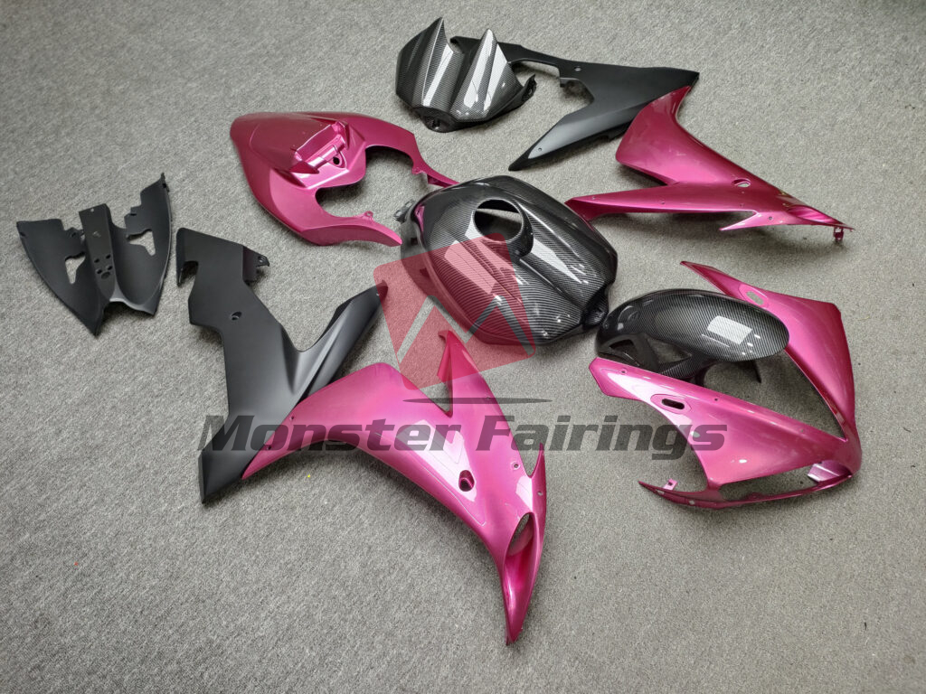 Gloss Hot Pink Carbon Fiber Style ABS fairings for Yamaha R1 2004 - 2006 - premium OEM fit kit by Monster Fairings