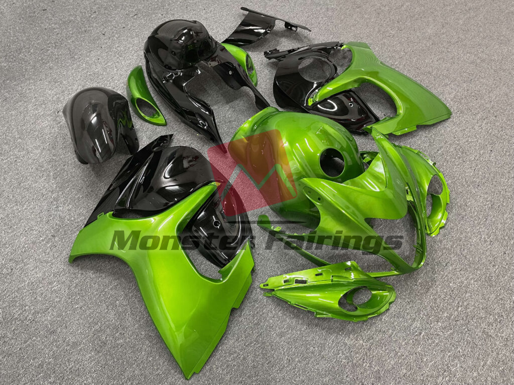 Gloss Green & Black ABS fairings for Suzuki GSXR 1300 2008 - 2020 - premium OEM fit kit by Monster Fairings