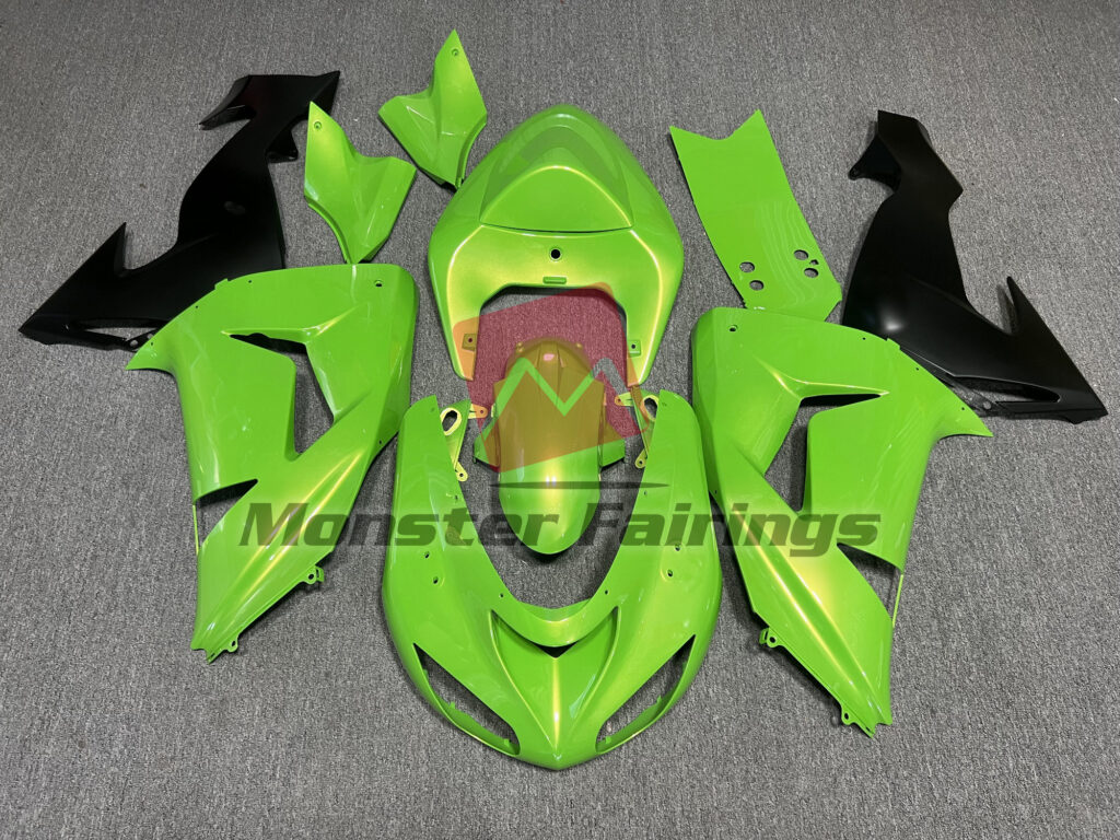 Kawasaki ZX10R 2006 - 2007 Lime Green ABS fairings - custom motorcycle bodywork kit by Monster Fairings