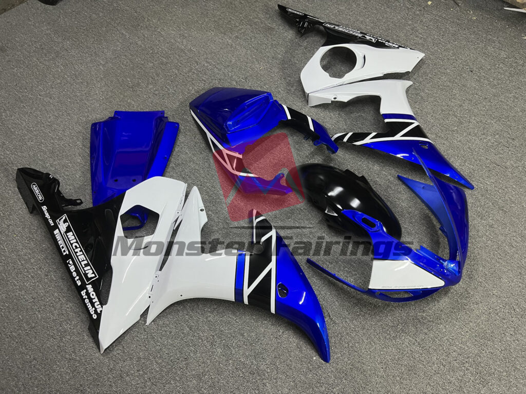 Yamaha R6 custom ABS fairings 2003 - 2004 in Blue OEM Style - durable replacement kit, Monster Fairings