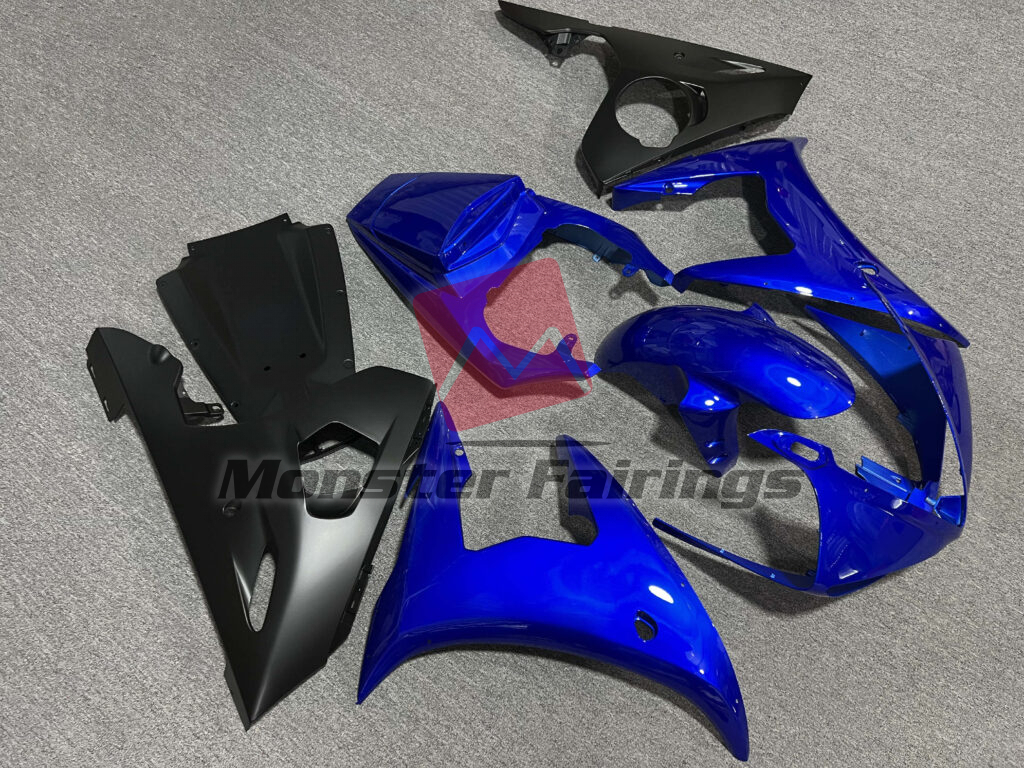 Gloss Deep Blue & Matte Black ABS fairings for Yamaha R6 2005 - premium OEM fit kit by Monster Fairings