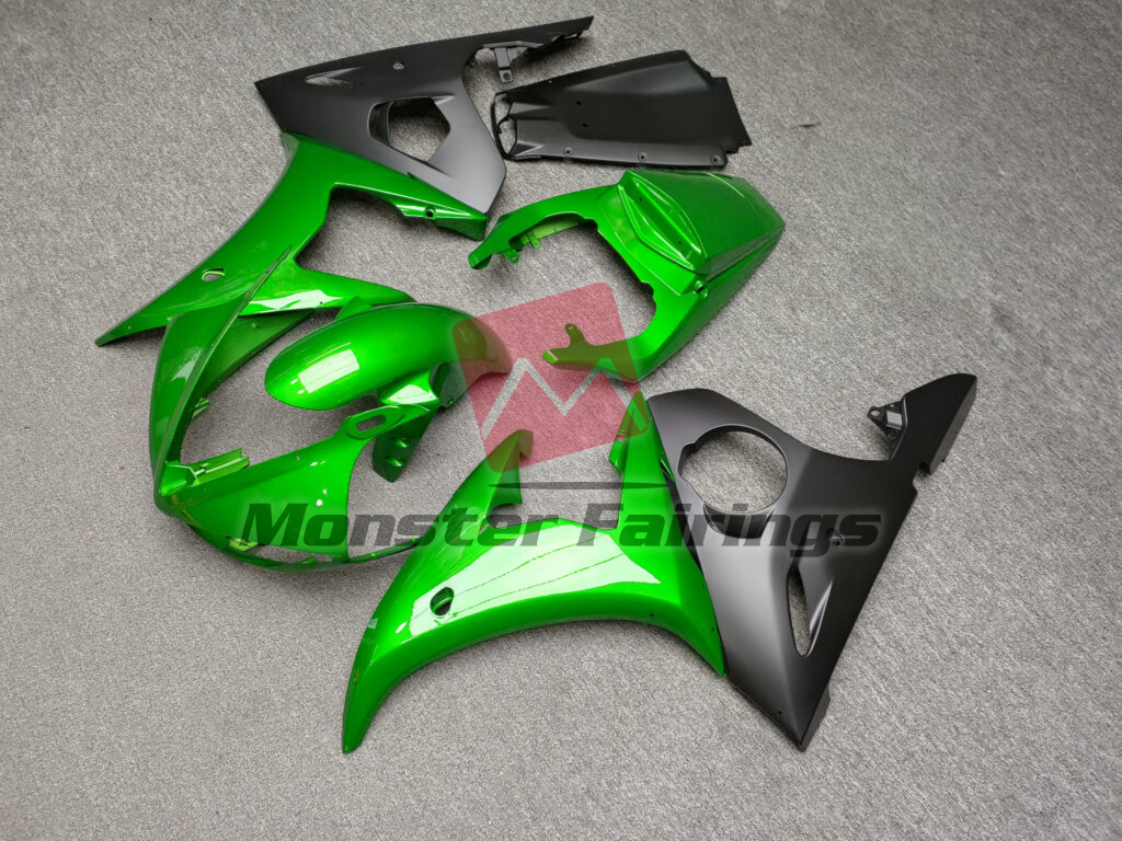 Gloss Green & Matte Black ABS fairings for Yamaha R6 2005 - premium OEM fit kit by Monster Fairings