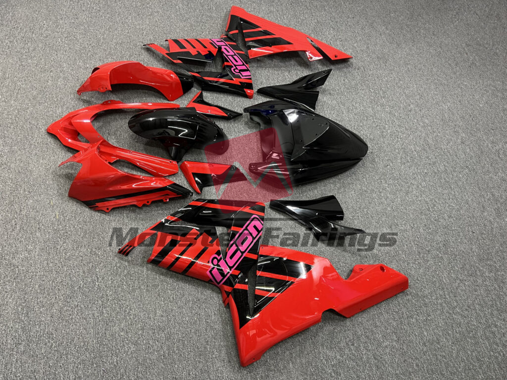 Kawasaki ZX10R custom ABS fairings 2004 - 2005 in Gloss Red & Black - durable replacement kit, Monster Fairings
