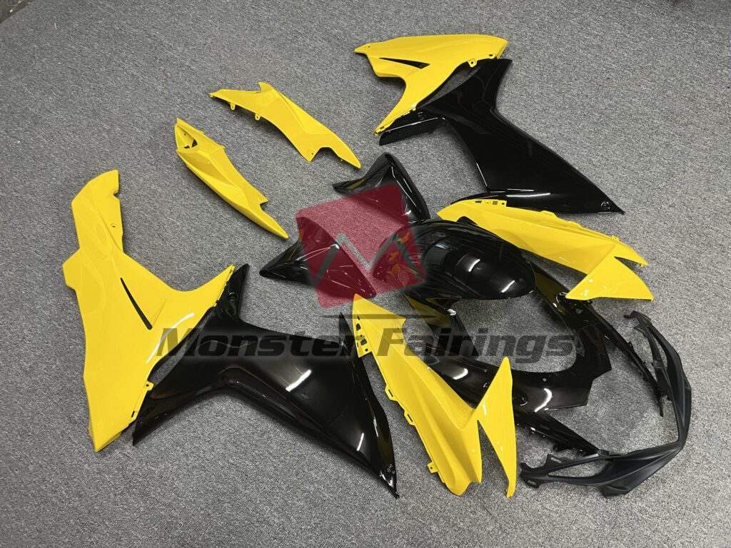 Gloss Yellow Black ABS fairings for Suzuki GSXR 600 - 750 2011 - 2025 - premium OEM fit kit by Monster Fairings