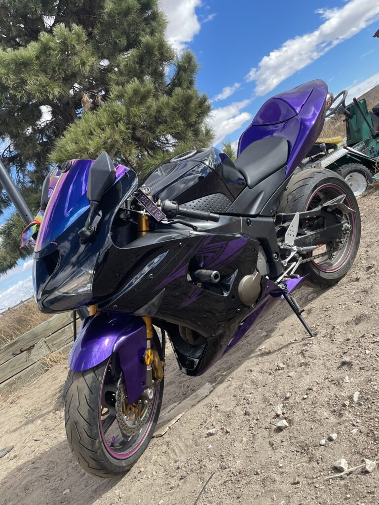2005 - 2006 Kawasaki ZX6R Gloss Black Purple fairing set - ABS injection, custom painted by Monster Fairings