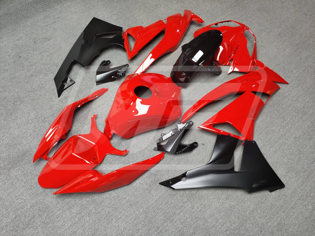 Gloss Red Matte Black ABS fairings for Kawasaki ZX6R 2009 - 2012 - premium OEM fit kit by Monster Fairings