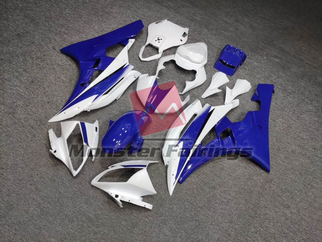 Gloss Blue White ABS fairings for Yamaha R6 2006 - 2007 - premium OEM fit kit by Monster Fairings