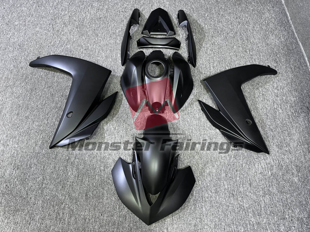 Yamaha R3 2014 - 2018 Matte Black ABS fairings - custom motorcycle bodywork kit by Monster Fairings